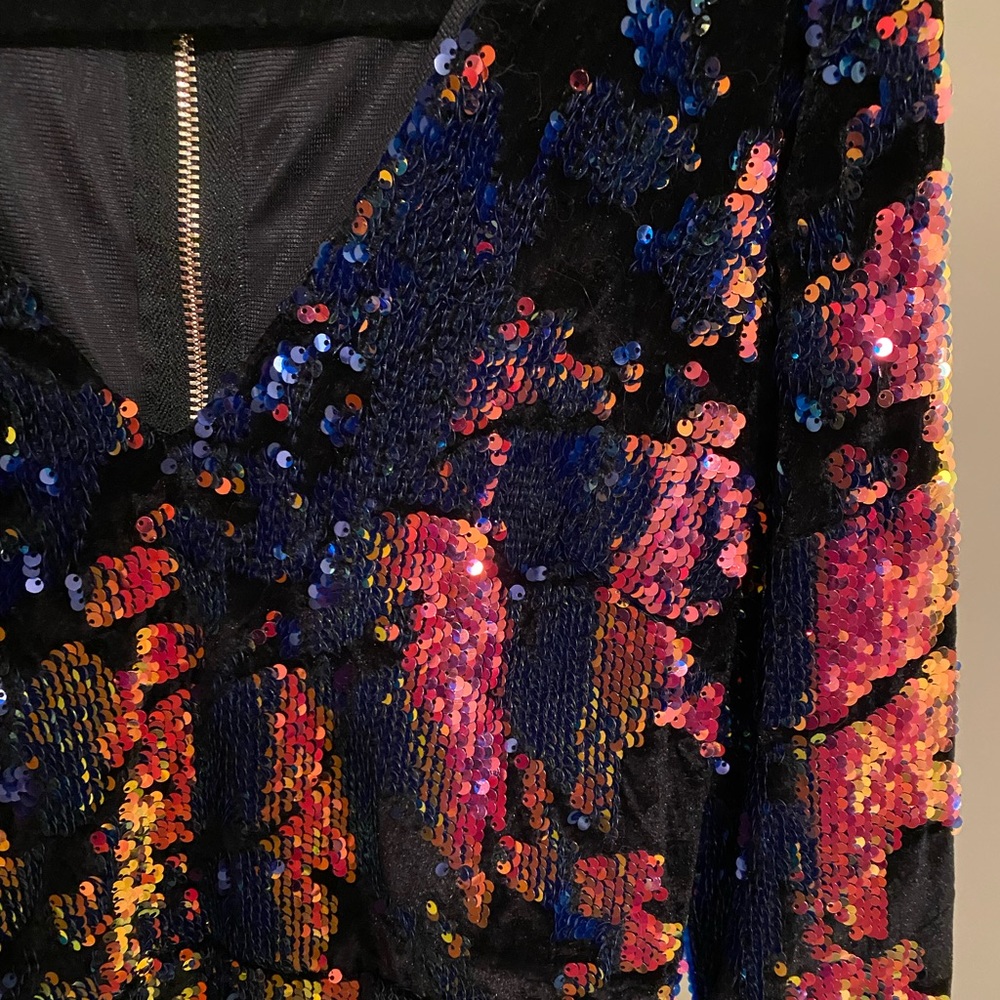 Sequined long sleeve dress